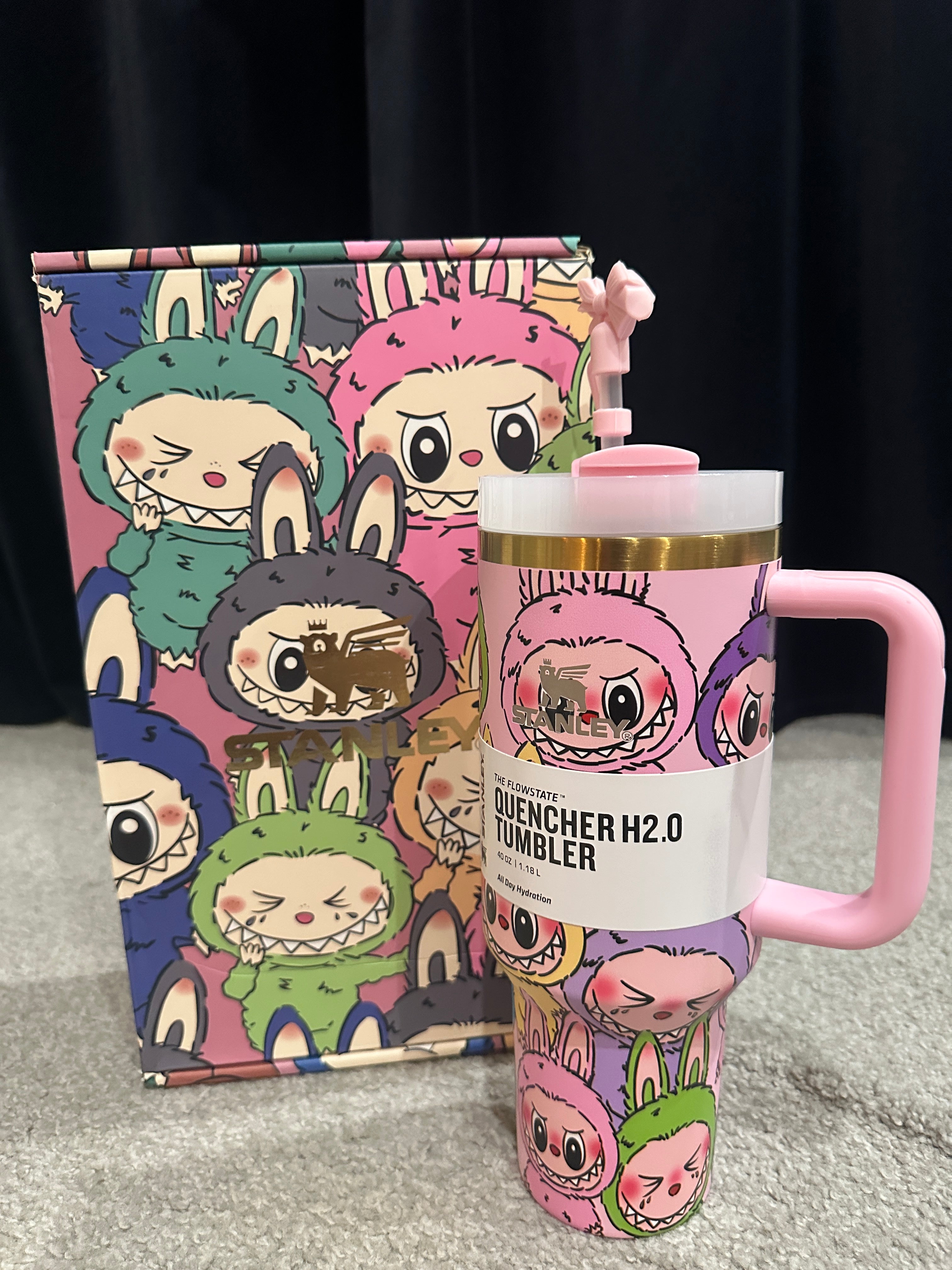 Stanley X Labubu 40oz Quencher H2.0 Tumbler – Purple | Official Limited Edition Collaboration