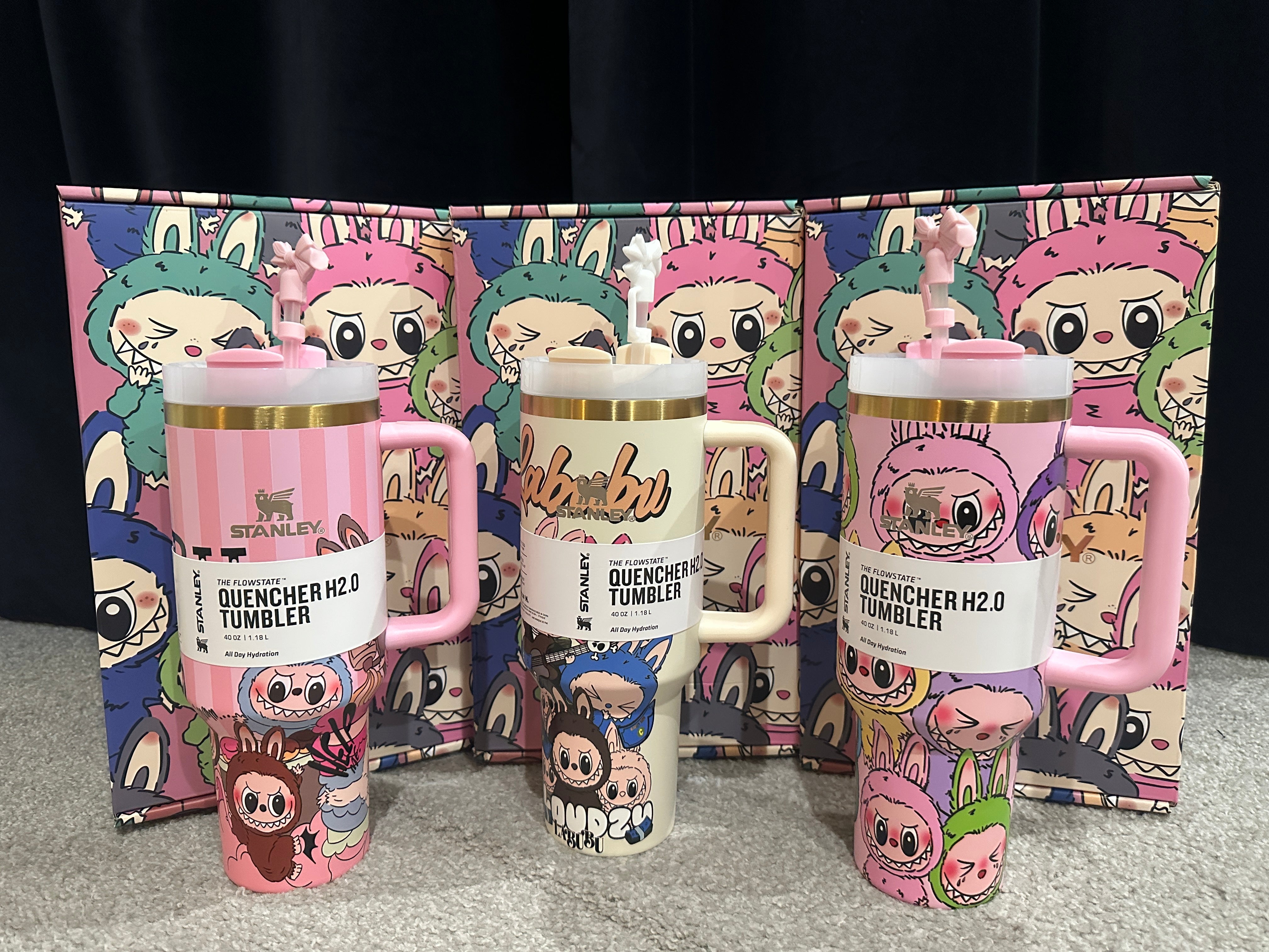 Stanley X Labubu 40oz Quencher H2.0 Tumbler – Pink | Official Limited Edition Collaboration