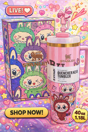 Stanley X Labubu 40oz Quencher H2.0 Tumbler – Pink | Official Limited Edition Collaboration