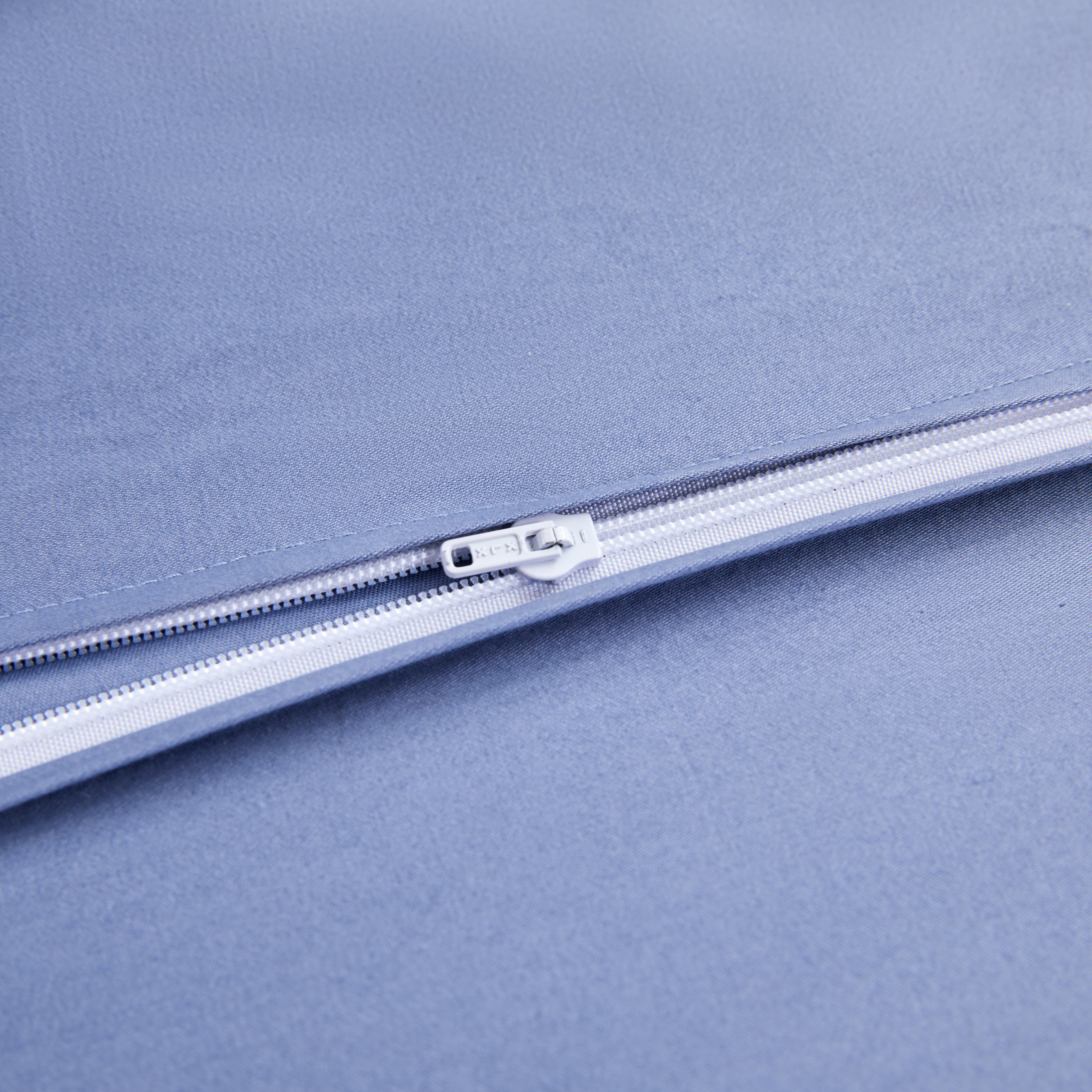 Heather Blue + Brilliant White 100% Cotton Duvet Cover Set – 3-Piece, 300TC